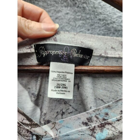 Womens 2X/22W-24W Appropriate Behavior Lightweight Abstract Print Top - Picture 2 of 4